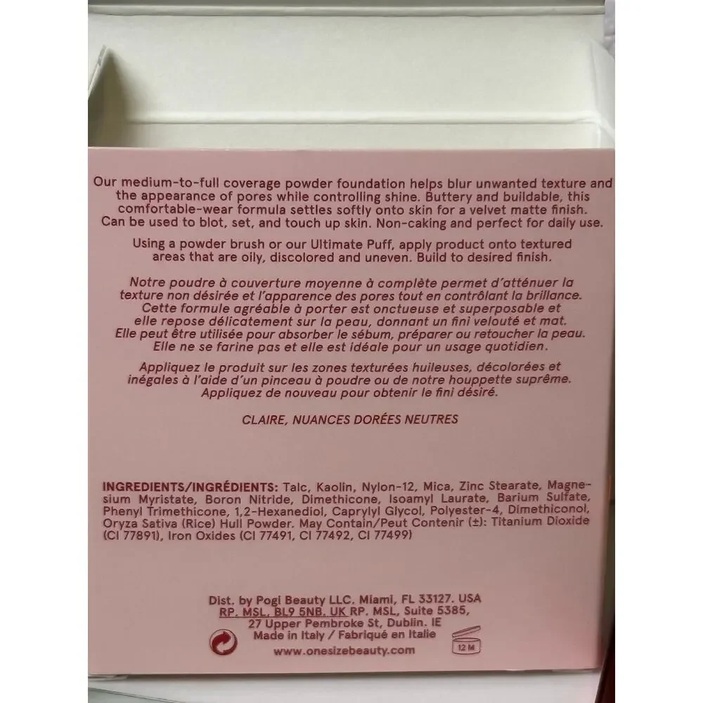 ONE/SIZE Turn up the Base Versatile Powder Foundation 8g - LIGHT 3NG- NEW in box